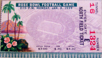 1939 Rose Bowl Ticket